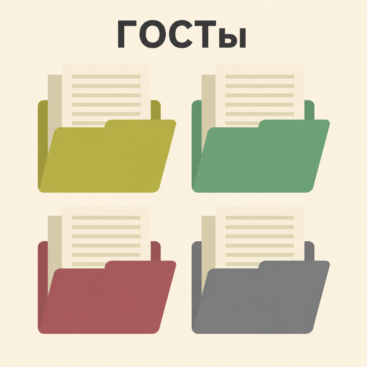 Иконки папок для ГОСТов (4 цвета)